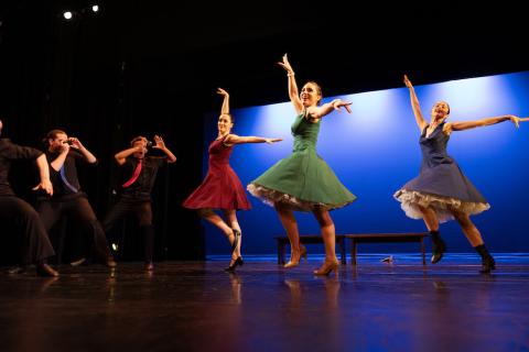 Dancers perform on stage at Dancing with the Stars