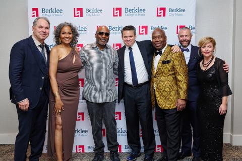 Berklee leadership with DJ Jazzy Jeff at the Amplify Berklee gala