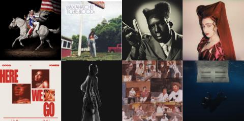 Collage of album art from the songs featured in Berkee's best songs of 2024 playlist