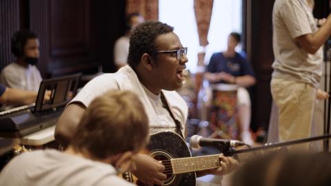 People participate in a Berklee Institute for Accessible Arts Education program.