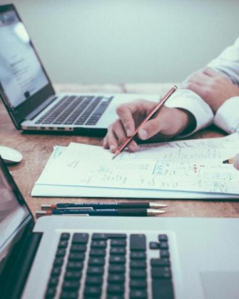 People at a computer