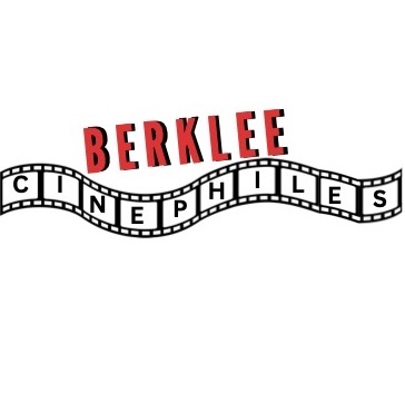 Berklee in red and a film reel below spelling cinephiles