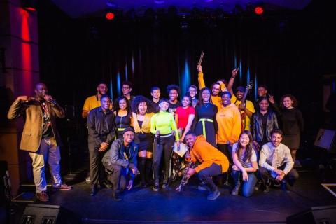 City Music students pose on stage