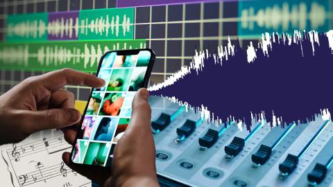 A collage of images representing music marketing