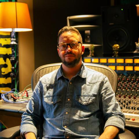 Diego Amorocho at the studio 