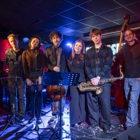 Students from the Ukraine’s R. Glier Kyiv Municipal Academy of Music performed at Club Matisse during their visit to Berklee Valencia. 