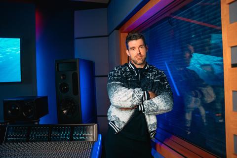 Lewis Pickett BM ’09 in a recording studio