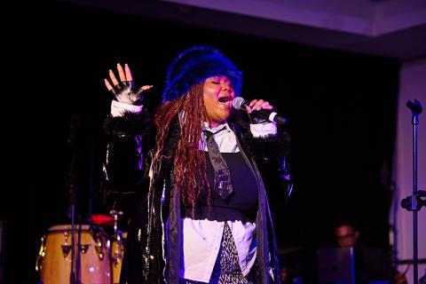 Lea Grace Swinson BM ’21 performs at the Amplify Berklee Gala.