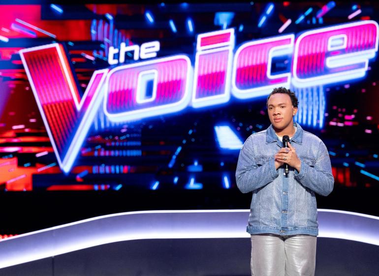 Bryson Battle performs during the blind auditions of The Voice