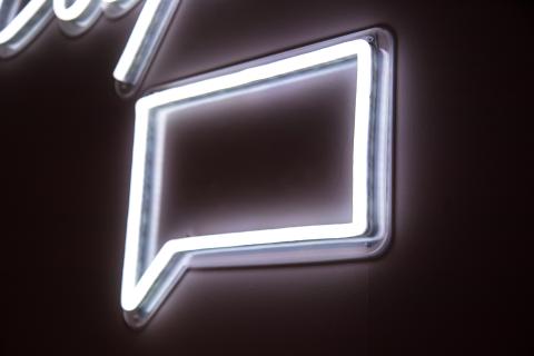 speech bubble neon sign