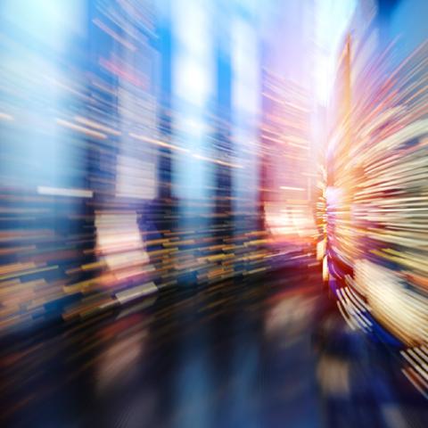 city lights, blurred at night 