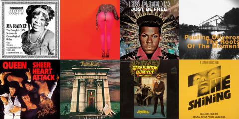 Collage of album covers featured in the Pride playlist