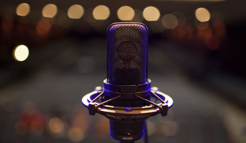 Close-up of a microphone