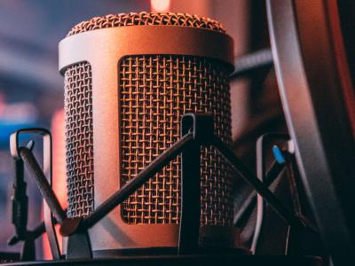 close up of a microphone