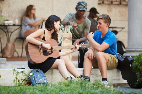 students playing instruments