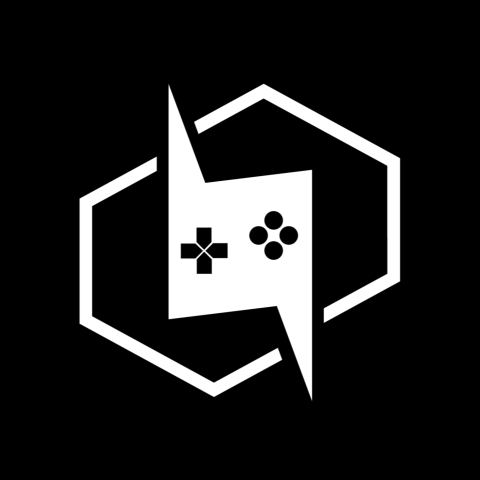 white game controller in the center of a black background