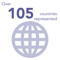 Over 100 countries represented