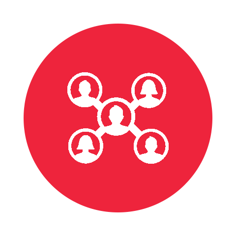 Icon depicting people connected to each other