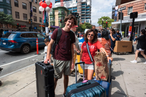 berklee family at move-in