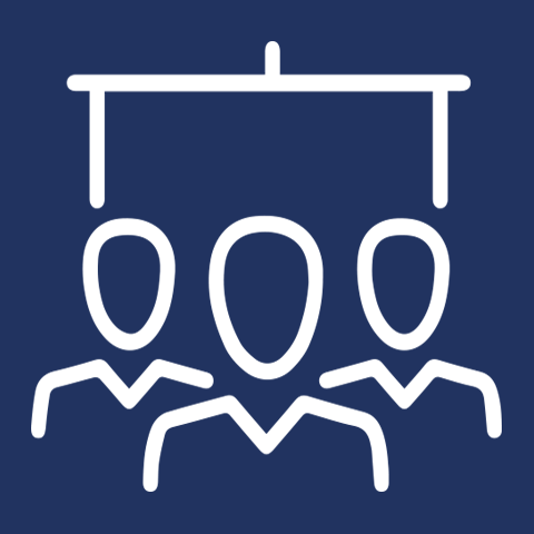 Icon featuring three people connected to each other